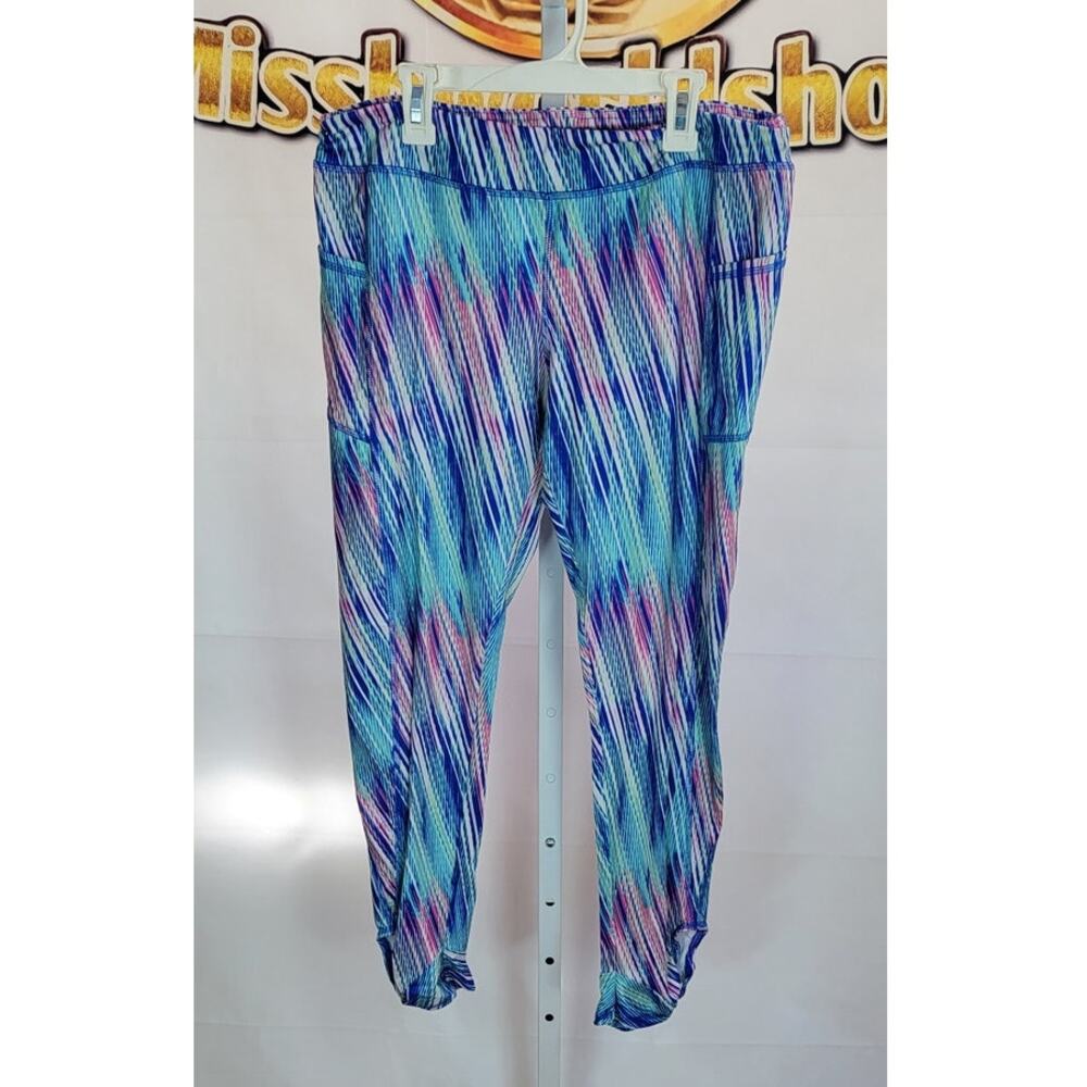Lands End Blue Active Crop Yoga Pants Size XL